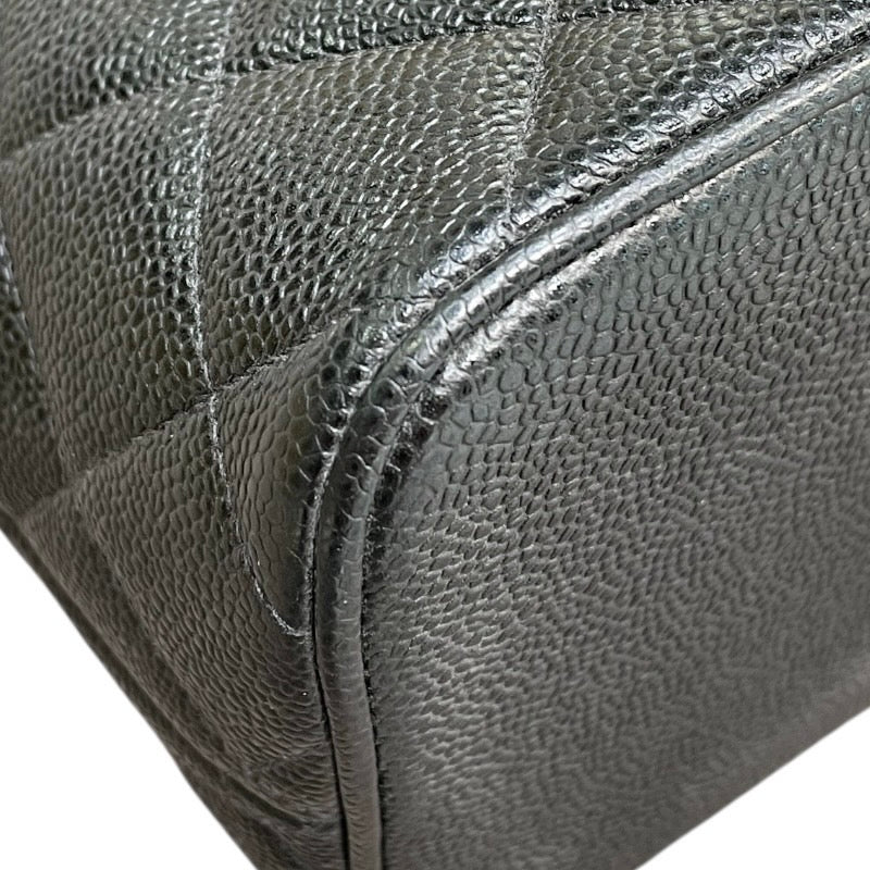 シャネル CHANEL 復刻トート A01804 6番台 ブラック×シルバー金具 キャビアスキン レディース トートバッグ