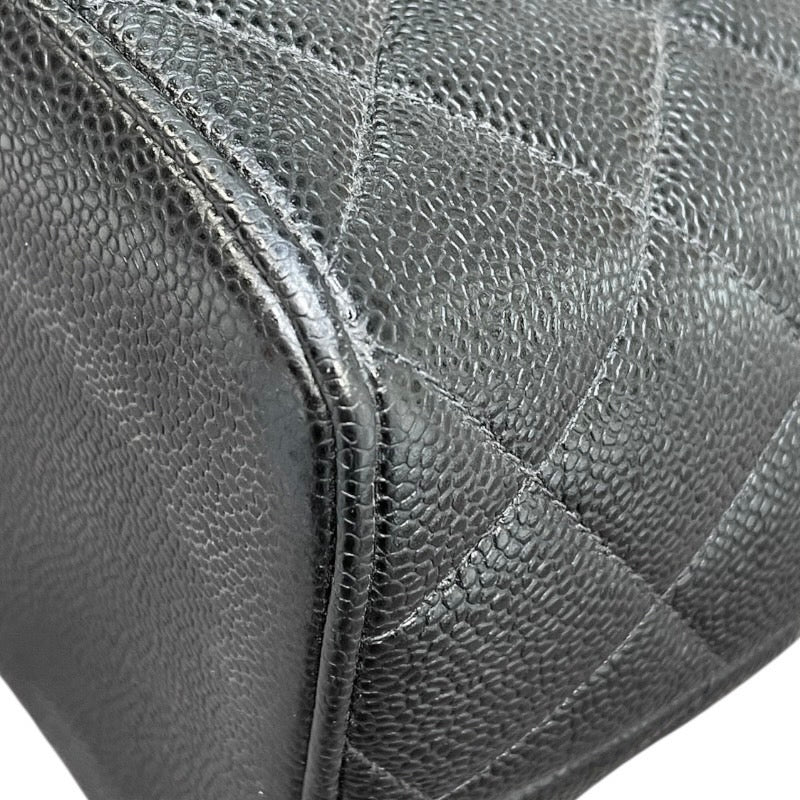 シャネル CHANEL 復刻トート A01804 6番台 ブラック×シルバー金具 キャビアスキン レディース トートバッグ