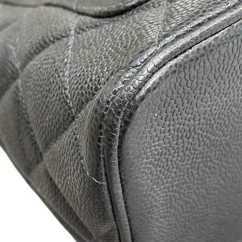 シャネル CHANEL 復刻トート A01804 6番台 ブラック×シルバー金具 キャビアスキン レディース トートバッグ