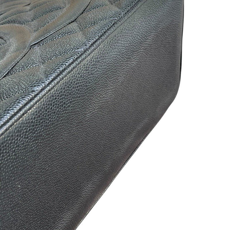 シャネル CHANEL 復刻トート A01804 6番台 ブラック×シルバー金具 キャビアスキン レディース トートバッグ
