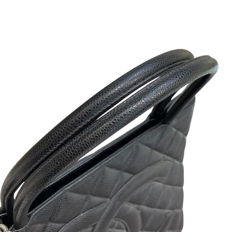 シャネル CHANEL 復刻トート A01804 6番台 ブラック×シルバー金具 キャビアスキン レディース トートバッグ