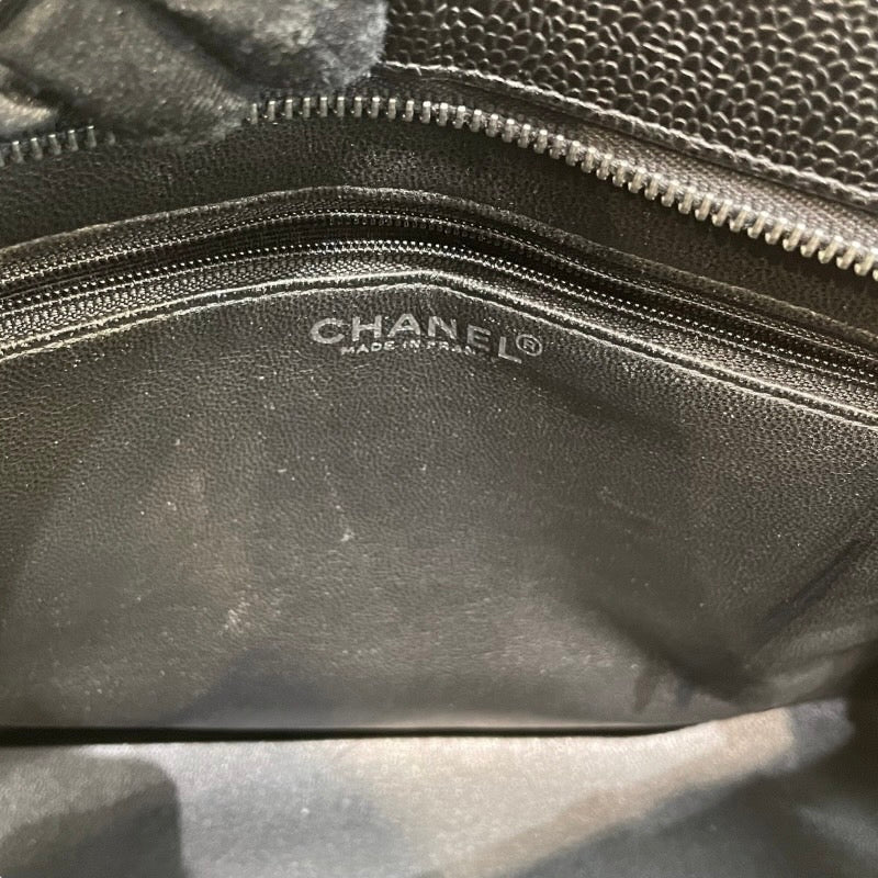 シャネル CHANEL 復刻トート A01804 6番台 ブラック×シルバー金具 キャビアスキン レディース トートバッグ