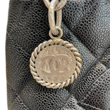 シャネル CHANEL 復刻トート A01804 6番台 ブラック×シルバー金具 キャビアスキン レディース トートバッグ