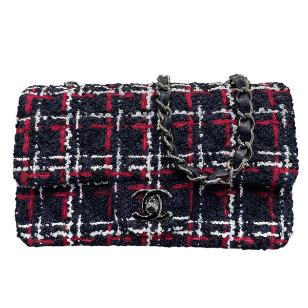 シャネル CHANEL ミニマトラッセ20 A69900 29番台 ネイビー×レッド×ホワイト シルバー金具 ツイード レディース ショルダーバッグ