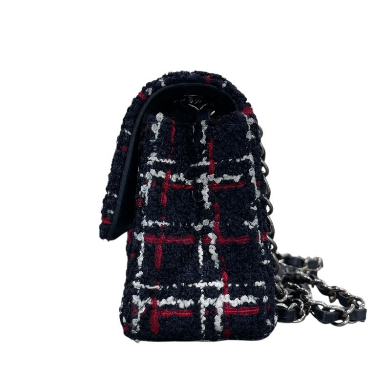 シャネル CHANEL ミニマトラッセ20 A69900 29番台 ネイビー×レッド×ホワイト シルバー金具 ツイード レディース ショルダーバッグ