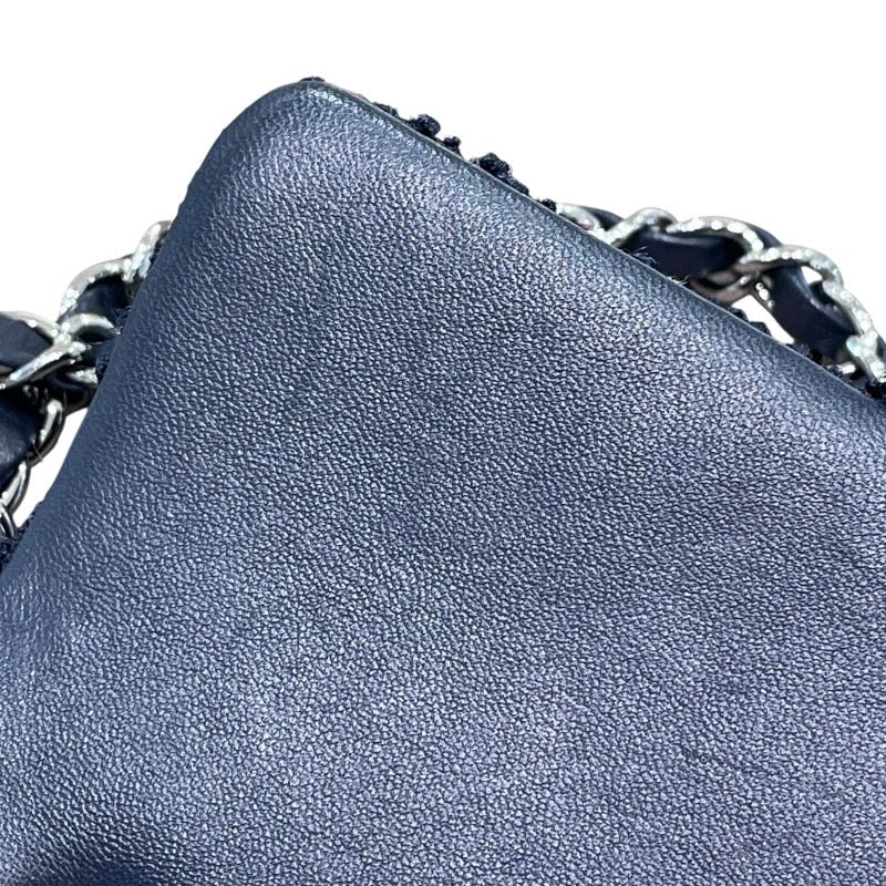 シャネル CHANEL ミニマトラッセ20 A69900 29番台 ネイビー×レッド×ホワイト シルバー金具 ツイード レディース ショルダーバッグ