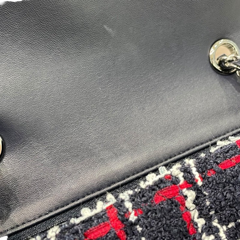 シャネル CHANEL ミニマトラッセ20 A69900 29番台 ネイビー×レッド×ホワイト シルバー金具 ツイード レディース ショルダーバッグ