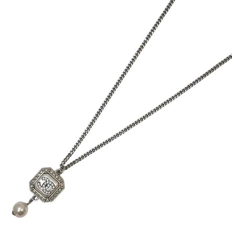 シャネル CHANEL ココマークパールネックレス シルバー メタル アクセサリー