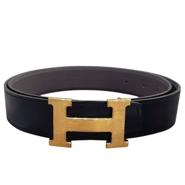 エルメス HERMES コンスタンスベルト 85cm C刻 ブラック×エタン ゴールド金具 ボックスカーフ/トリヨン ユニセックス ベルト
