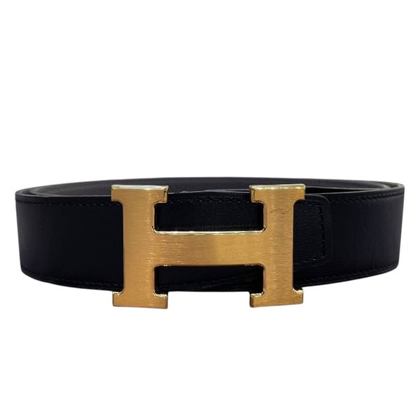 エルメス HERMES コンスタンスベルト 85cm C刻 ブラック×エタン ゴールド金具 ボックスカーフ/トリヨン ユニセックス ベルト