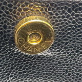シャネル CHANEL ターンロック バーティカルトート 5番台 ブラック ゴールド金具 キャビアスキン レディース トートバッグ