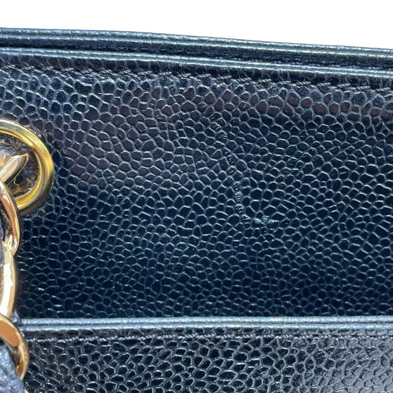 シャネル CHANEL ターンロック バーティカルトート 5番台 ブラック ゴールド金具 キャビアスキン レディース トートバッグ