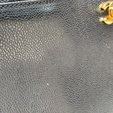 シャネル CHANEL ターンロック バーティカルトート 5番台 ブラック ゴールド金具 キャビアスキン レディース トートバッグ