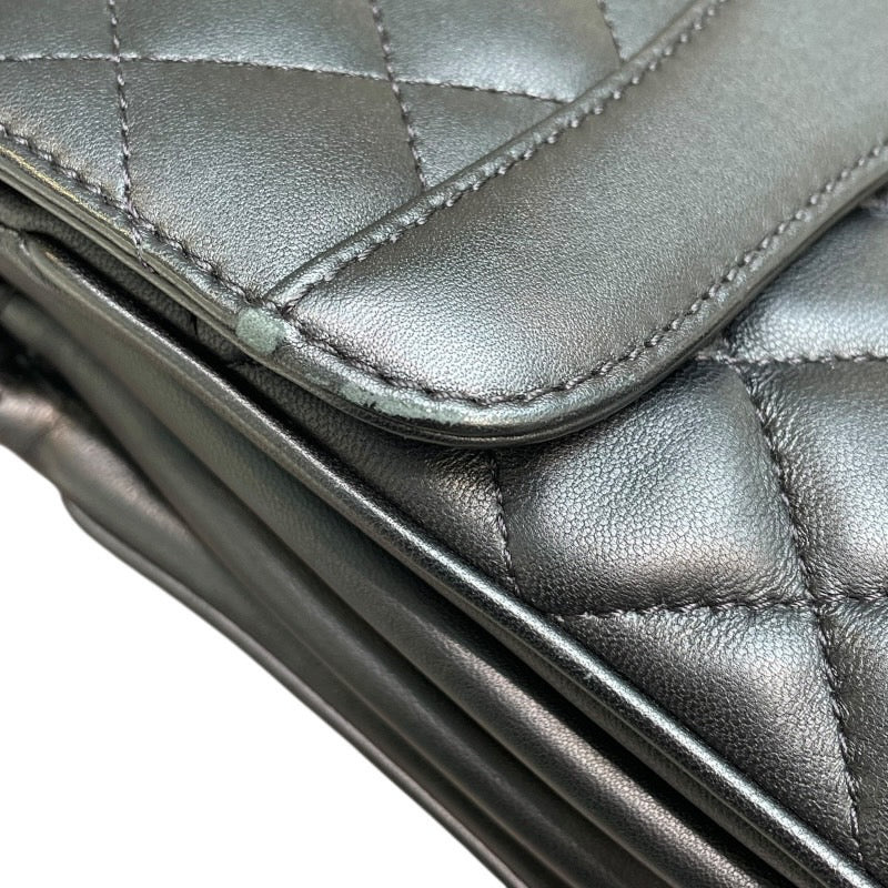 シャネル CHANEL マトラッセミディアム フラップバッグ A57208 ブラック/ゴールド金具 ラムスキン レディース ショルダーバッグ