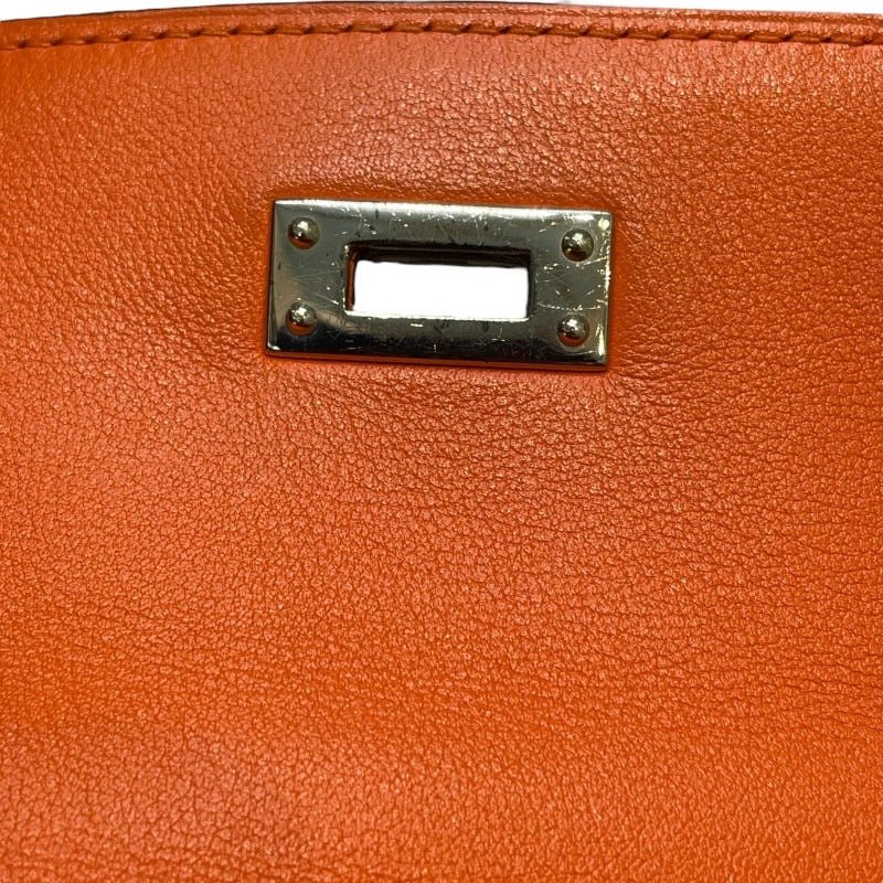 エルメス HERMES ミニケリー20 □D刻 オレンジ シルバー金具