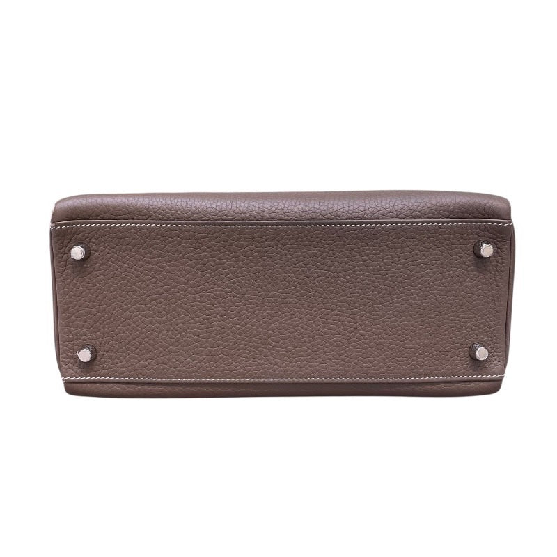 エルメス HERMES ケリー28 内縫い Y刻 エトゥープ/SV金具 トリヨン レディース ハンドバッグ