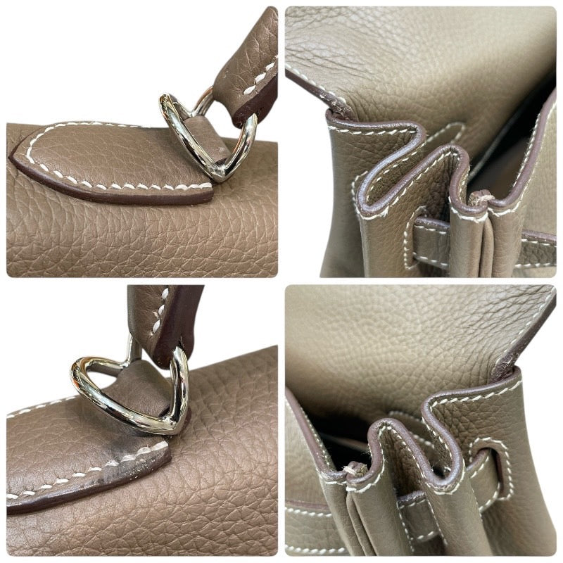 エルメス HERMES ケリー28 内縫い Y刻 エトゥープ/SV金具 トリヨン レディース ハンドバッグ