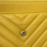 シャネル CHANEL Vステッチシェブロンウォレット AP0250 イエロー　GD金具 ラムスキン レディース ショルダーバッグ