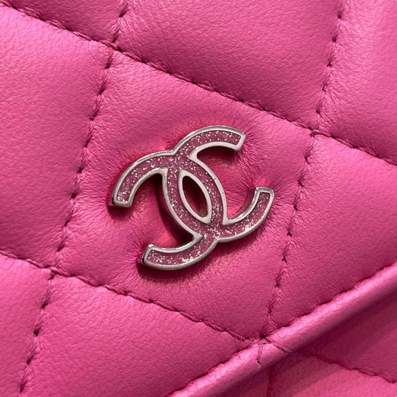 シャネル CHANEL チェーンウォレット A33814 2番台 ピンク SV