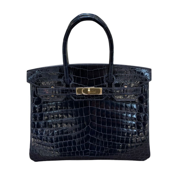 エルメス HERMES バーキン30 A刻印　(2017年製) ブルーマリン ゴールド金具 ニロティカス レディース ハンドバッグ