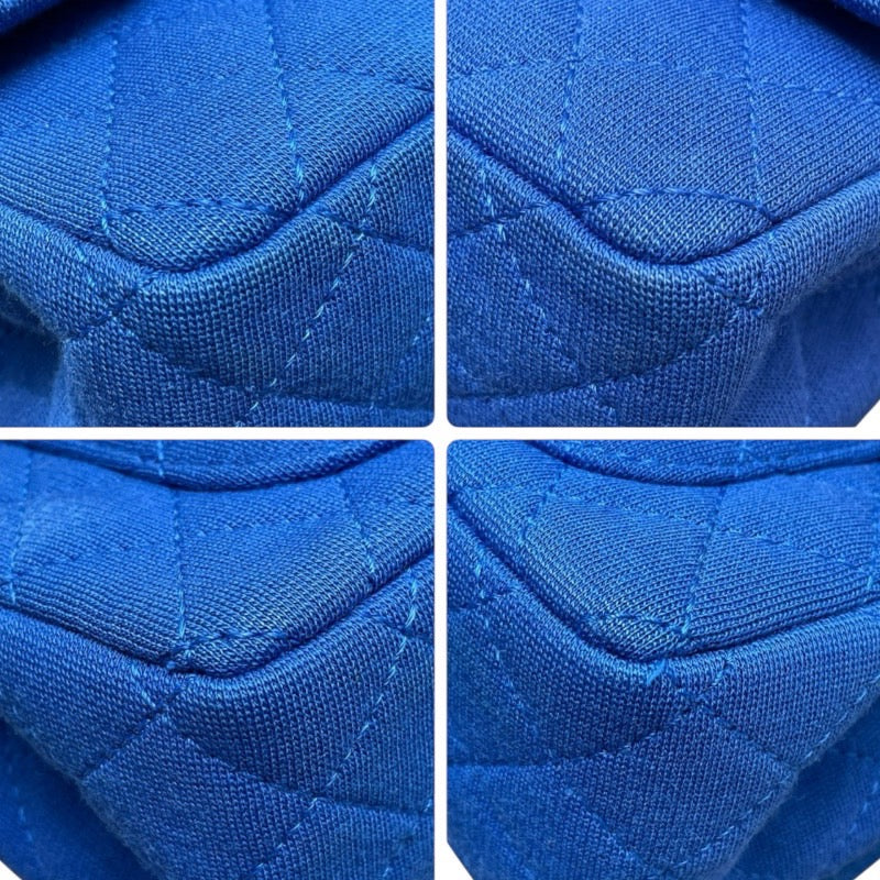 シャネル CHANEL ミニマトラッセ20 A69900 ブルー　シルバー金具 コットンジャージー レディース ショルダーバッグ