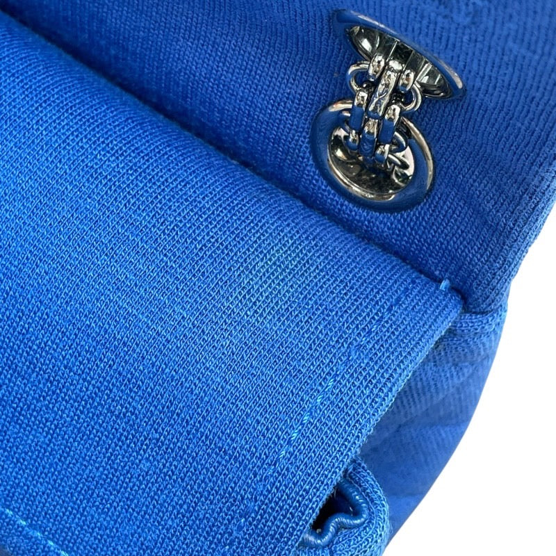 シャネル CHANEL ミニマトラッセ20 A69900 ブルー　シルバー金具 コットンジャージー レディース ショルダーバッグ