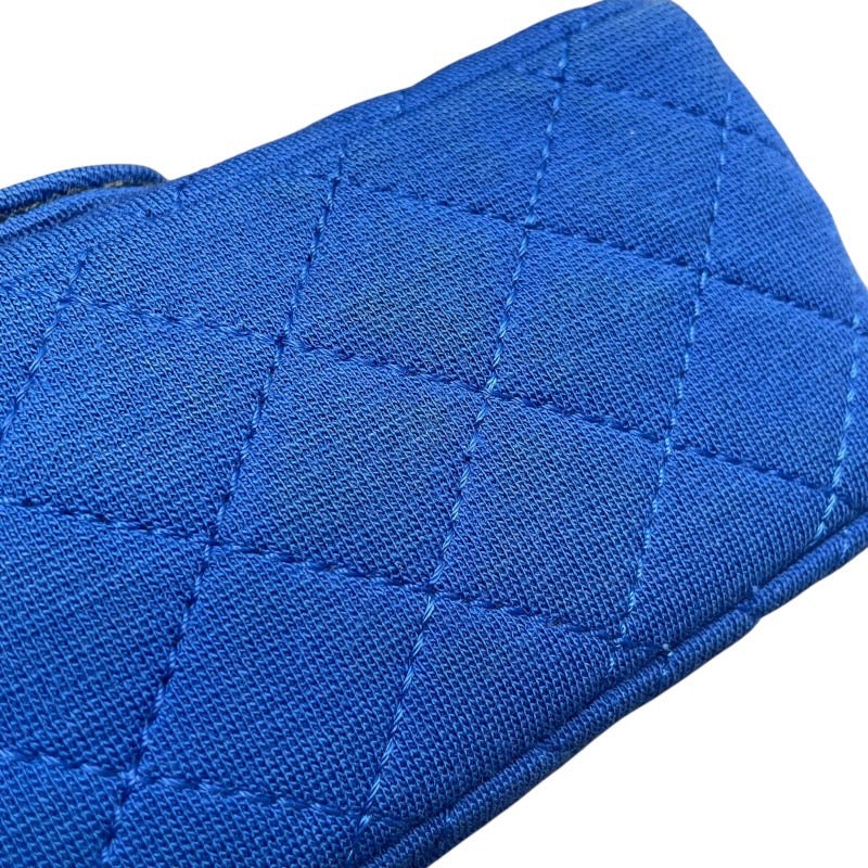 シャネル CHANEL ミニマトラッセ20 A69900 ブルー　シルバー金具 コットンジャージー レディース ショルダーバッグ