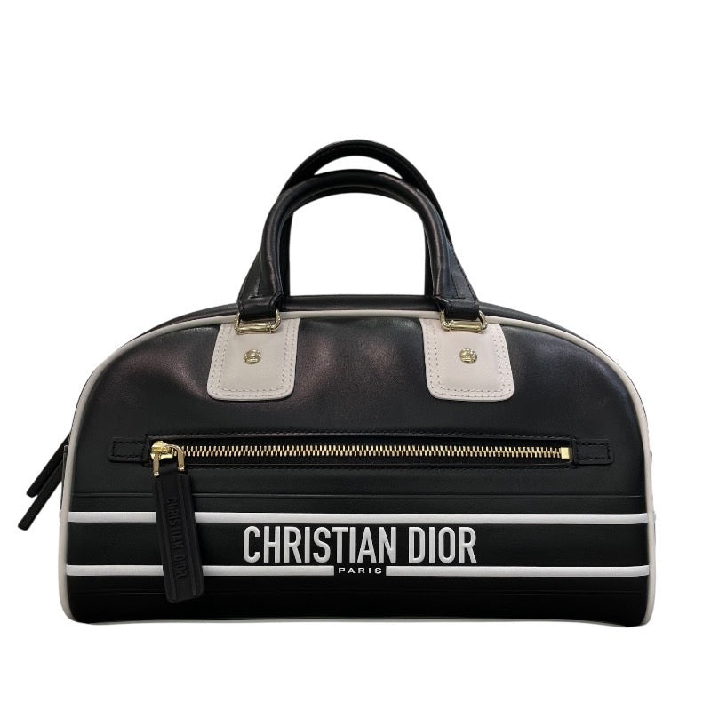 クリスチャン・ディオール Christian Dior ヴァイブ ボーリングバッグ スモール M6209OOBR ブラック×ホワイト カーフ レディース ボストンバッグ