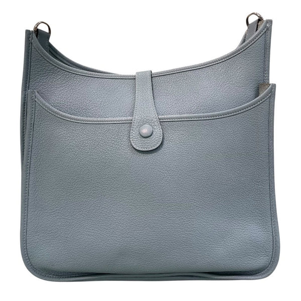 エヴリン3 GM □M刻印 シエル/シルバー金具 トリヨン レディース ショルダーバッグ