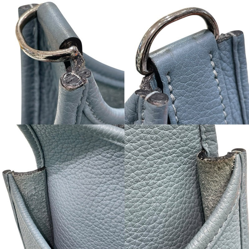 エヴリン3 GM □M刻印 シエル/シルバー金具 トリヨン レディース ショルダーバッグ