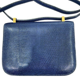 エルメス HERMES マイクロコンスタンスミニミニ 〇V刻 ブルーサフィール　GD金具 リザード ユニセックス ショルダーバッグ