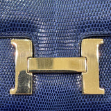 エルメス HERMES マイクロコンスタンスミニミニ 〇V刻 ブルーサフィール　GD金具 リザード ユニセックス ショルダーバッグ