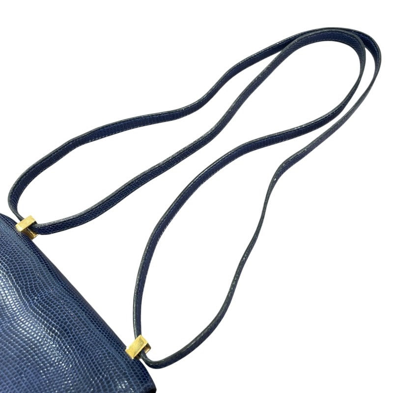 エルメス HERMES マイクロコンスタンスミニミニ 〇V刻 ブルーサフィール　GD金具 リザード ユニセックス ショルダーバッグ