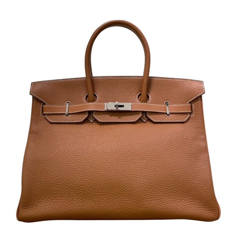 エルメス HERMES バーキン35 □I刻印 ゴールド シルバー金具 トゴ レディース ハンドバッグ