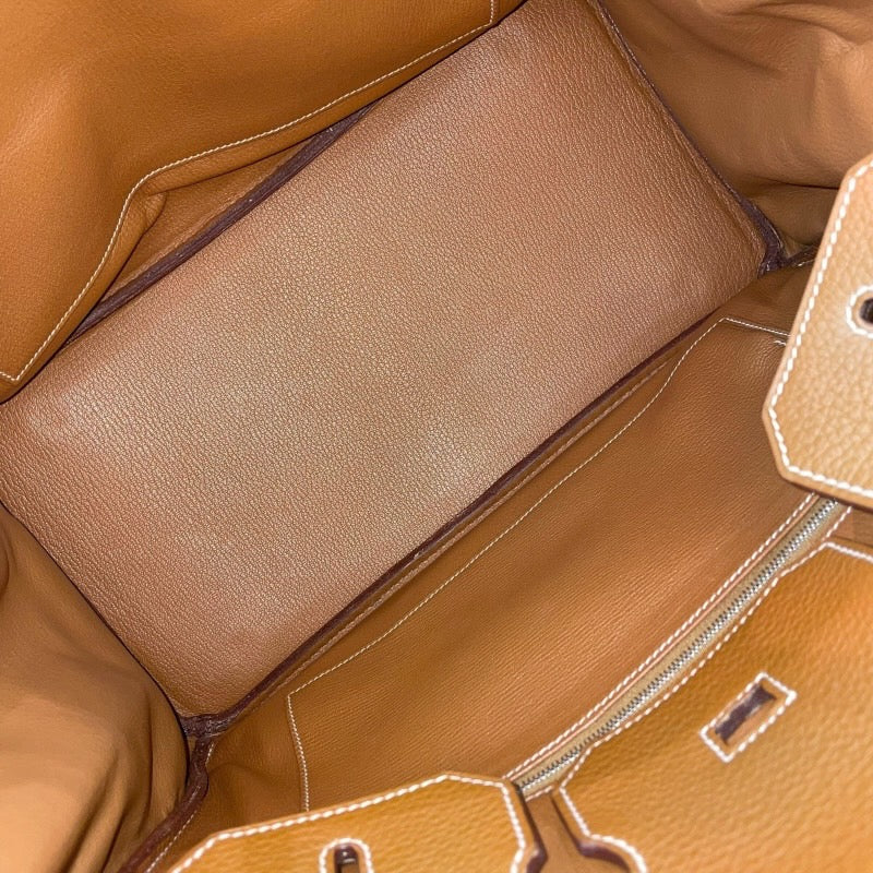 エルメス HERMES バーキン35 □I刻印 ゴールド シルバー金具 トゴ レディース ハンドバッグ