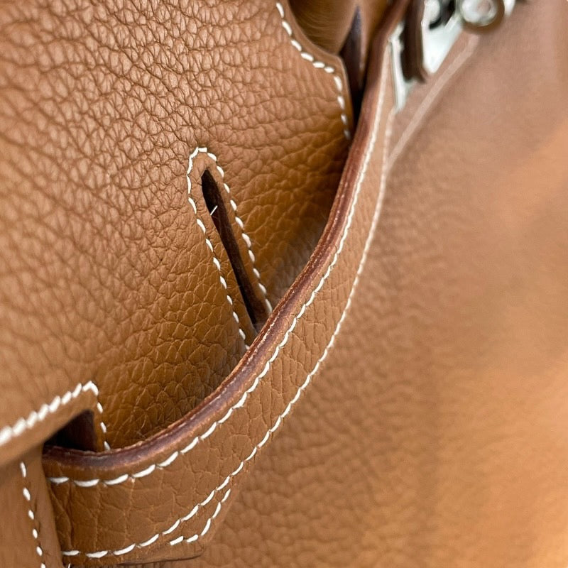 エルメス HERMES バーキン35 □I刻印 ゴールド シルバー金具 トゴ レディース ハンドバッグ