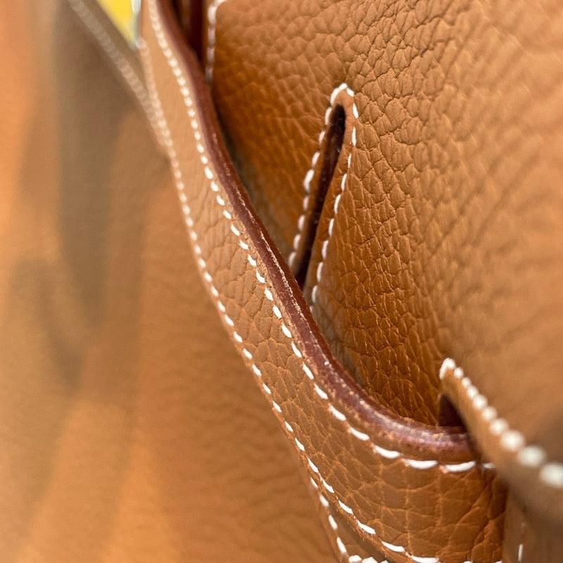 エルメス HERMES バーキン35 □I刻印 ゴールド シルバー金具 トゴ レディース ハンドバッグ