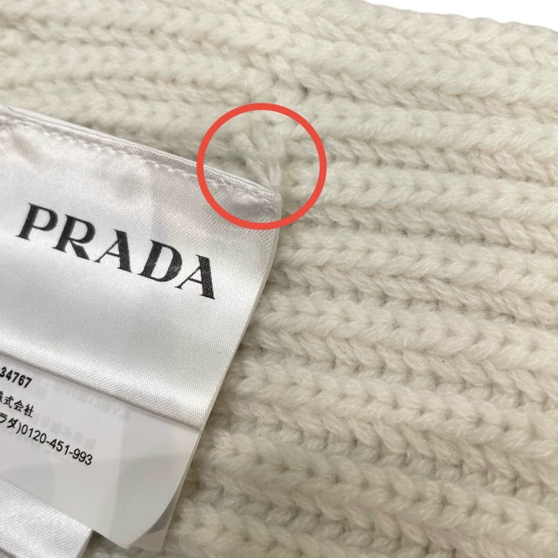 プラダ PRADA ロゴ カシミヤバラクラバ アイボリー カシミヤ レディース その他ファッション雑貨