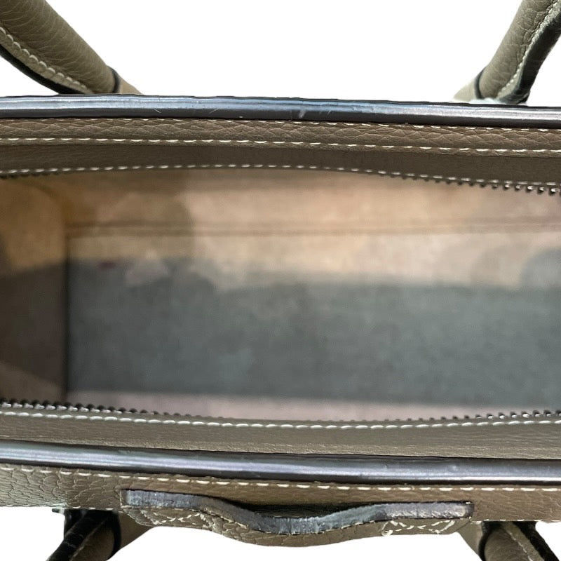 セリーヌ CELINE ラゲージナノショッパー 189243 カーキ ドラムドカーフ レディース ショルダーバッグ
