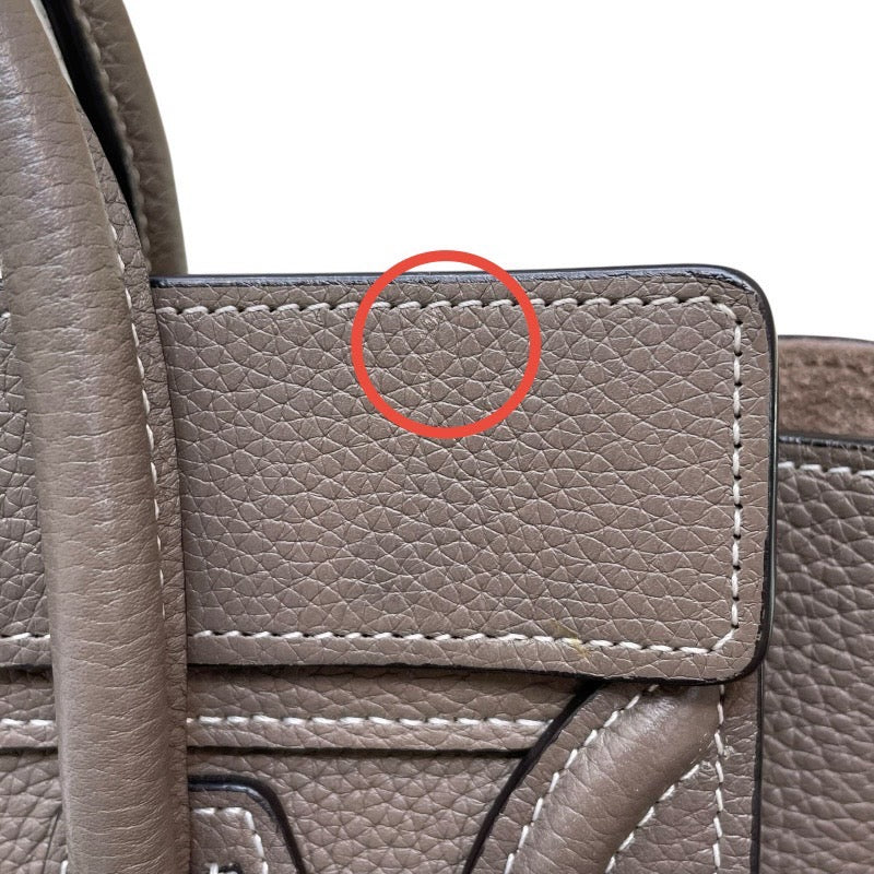 セリーヌ CELINE ラゲージナノショッパー 189243 カーキ ドラムドカーフ レディース ショルダーバッグ