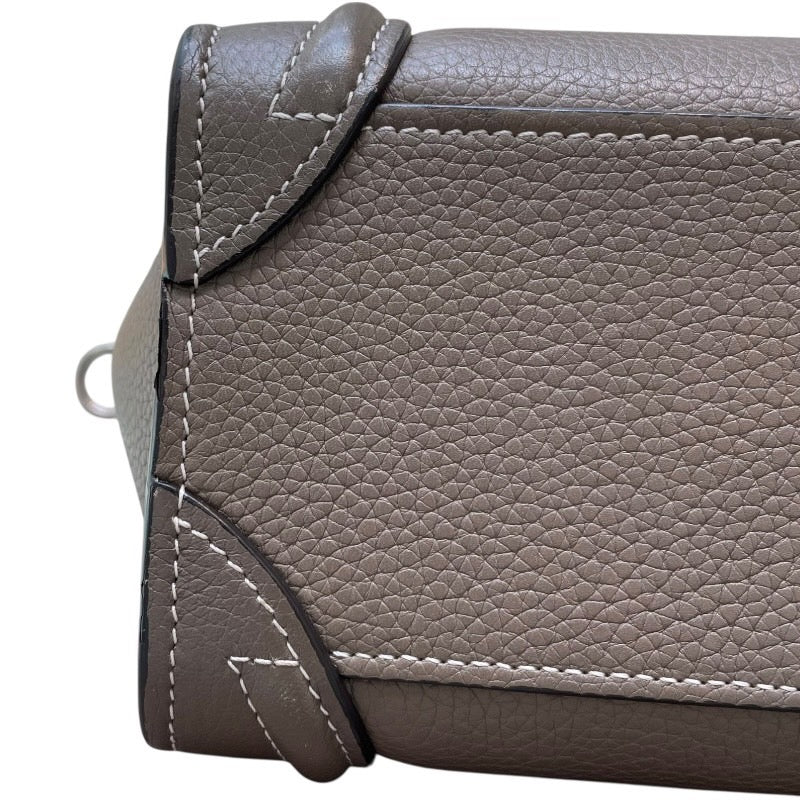 セリーヌ CELINE ラゲージナノショッパー 189243 カーキ ドラムドカーフ レディース ショルダーバッグ