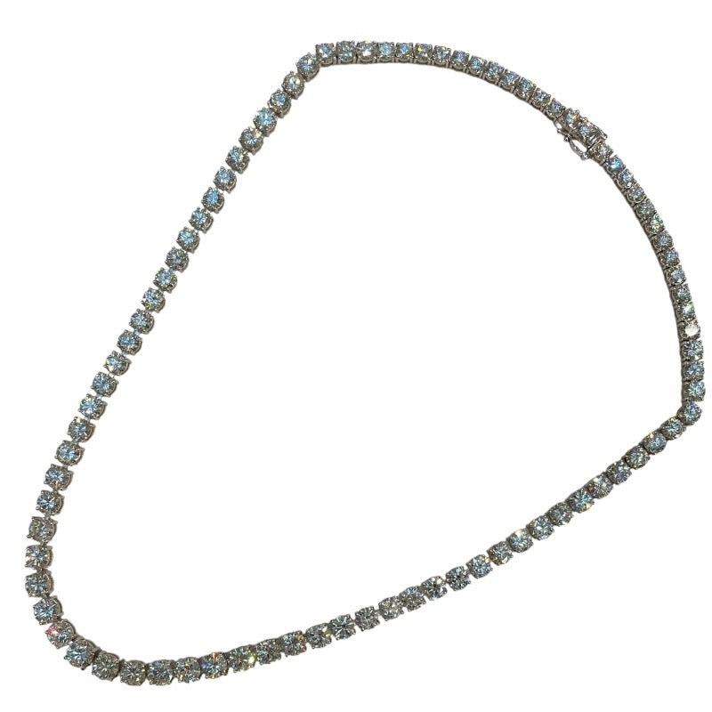 K18WG ダイヤモンド スワールネックレス 美品 ネックレス PT900 K18YG コンビ【0.33ct】 ダイヤモンド