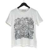 クリスチャン・ディオール Christian Dior プリントTシャツ 343T09A4501 ホワイト コットン85% リネン15% レディース 半袖Ｔシャツ
