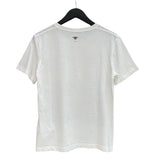 クリスチャン・ディオール Christian Dior プリントTシャツ 343T09A4501 ホワイト コットン85% リネン15% レディース 半袖Ｔシャツ