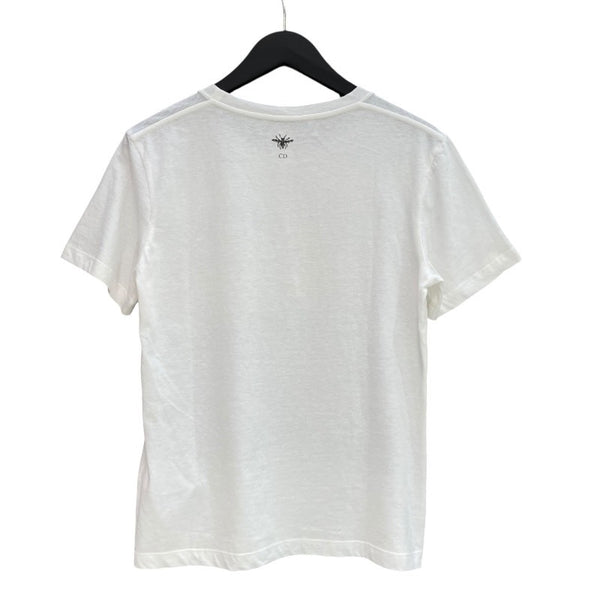 クリスチャン・ディオール Christian Dior プリントTシャツ 343T09A4501 ホワイト コットン85% リネン15% レディース 半袖Ｔシャツ