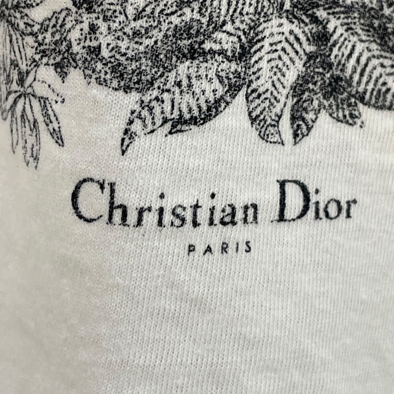 クリスチャン・ディオール Christian Dior プリントTシャツ 343T09A4501 ホワイト コットン85% リネン15% レディース 半袖Ｔシャツ