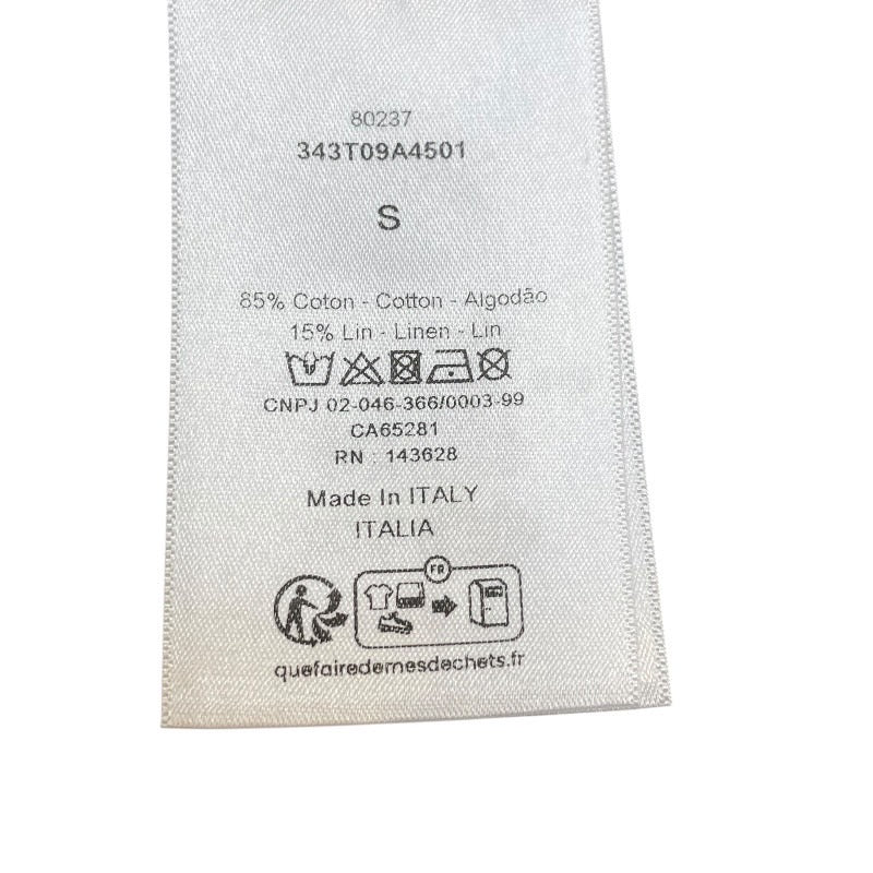 クリスチャン・ディオール Christian Dior プリントTシャツ 343T09A4501 ホワイト コットン85% リネン15% レディース 半袖Ｔシャツ