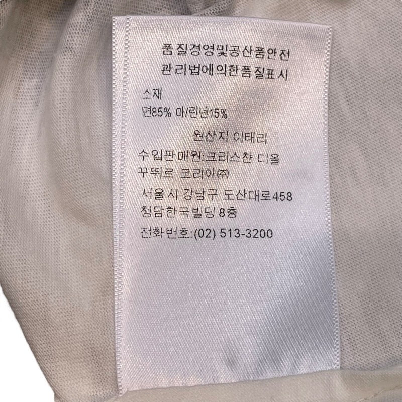 クリスチャン・ディオール Christian Dior プリントTシャツ 343T09A4501 ホワイト コットン85% リネン15% レディース 半袖Ｔシャツ