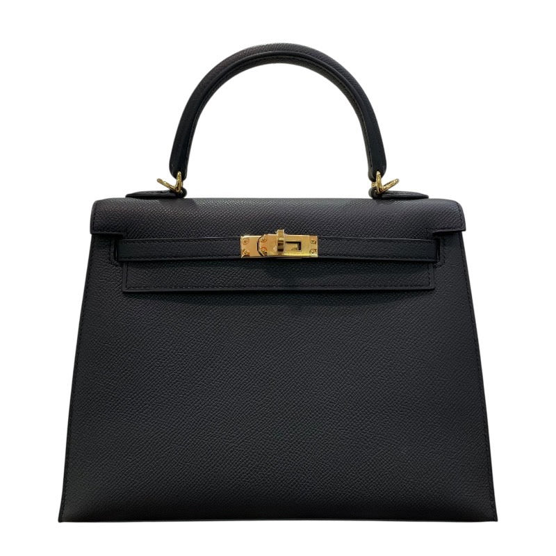エルメス HERMES ケリー25 外縫い K刻印 ブラック ゴールド金具 エプソン レディース ショルダーバッグ