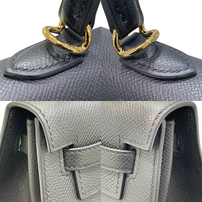 エルメス HERMES ケリー25 外縫い K刻印 ブラック ゴールド金具 エプソン レディース ショルダーバッグ